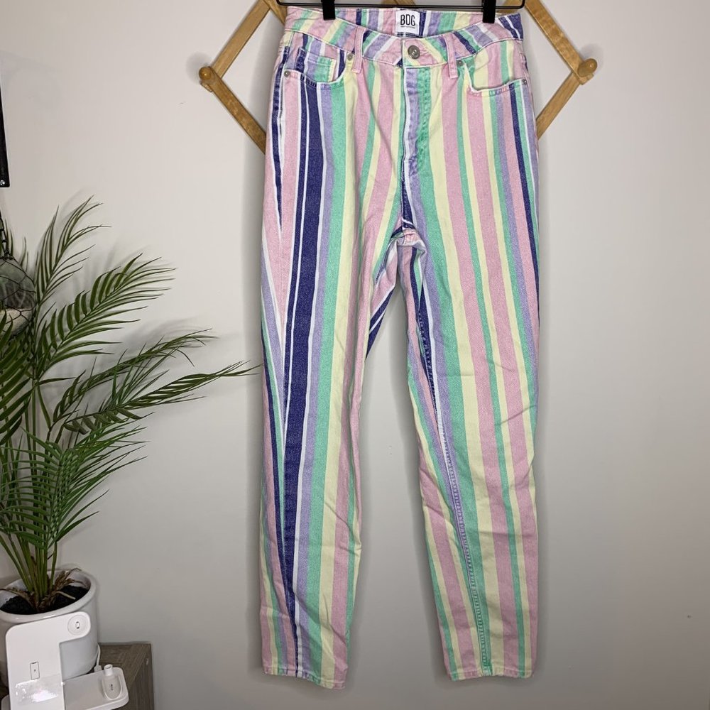 BDG Pastel Vertical Stripe Pant Size 27 - Picture 4 of 9